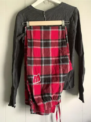 Bottom Drawer Sleepwear Ladies UW Badger Red Plaid PJ Lounge Pant Set L thumbnail 2