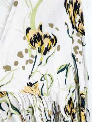 FREE PEOPLE Bella Floral Long Sleeves V-Neck Tunic Top Size Medium Boho Casual thumbnail 7