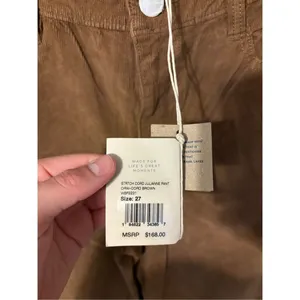 NEW Faherty Womens Corduroy Pants Size 27 Brown Stretch Cord Julianne Pant 2 thumbnail 3
