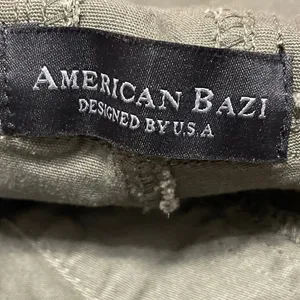NEW American Bazi Women's Olive Green Bib Skinny Ankle Utility Overalls Size L thumbnail 5