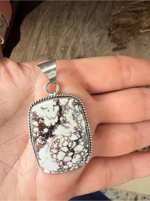925 Sterling Silver Wild Horse Turquoise Necklace Native American Jewelry thumbnail 6