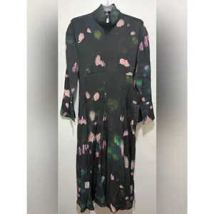 ASOS‎ Edition High Neck Long Sleeve Ruched Tie Back Detail Maxi Dress NWT thumbnail 2