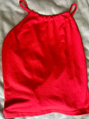 SHEIN Bright Red Spaghetti Strap Crop Top thumbnail 1