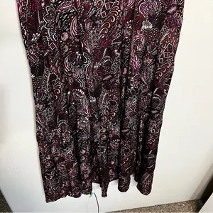 Maeve by Anthropologie Lisabetta Purple‎ Paisley Square Neck Petal Sleeves Dress thumbnail 4