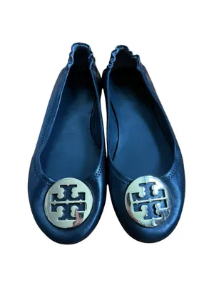 Tory Burch Black Leather Minnie Ballet Flats thumbnail 2