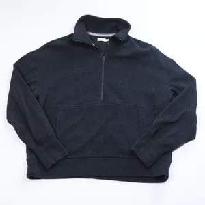 Faherty Legend Lounge Half Zip Sweatshirt Dark Gray Women's Medium Textured thumbnail 1