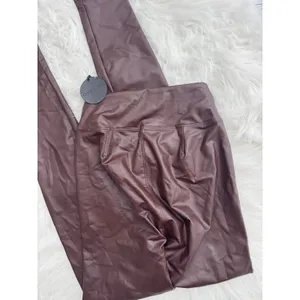 OFFLINE by Aerie Faux Leather High Waisted Leggings Chocolate Brown Size XS thumbnail 8