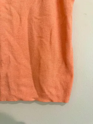 J.Crew Sweater Tank Orange Ribbed Silk Blend Style Preppy Summer Size M thumbnail 3