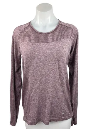 Nike Dri-Fit Gray Pullover Crew Neck Long Sleeve Sportswear Fitness Top Size XL thumbnail 1
