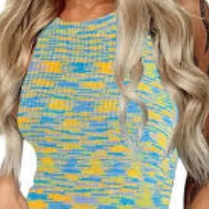 Unbranded Dress woman’s lime green yellow Halter Sleeveless New size Large thumbnail 6