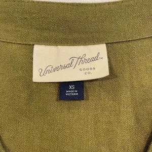Universal Thread Olive Green V Neck Babydoll Dress Women XS Short Sleeve Pockets thumbnail 3