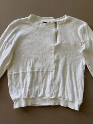 English Cotton Mixed Stitch Sweater White Size XS thumbnail 5