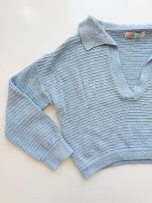 Free People Beach Blue Carter Sweater Set Size Medium thumbnail 3
