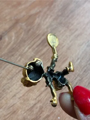 Tortolani Vintage Gold Tennis Brooch Pin thumbnail 12