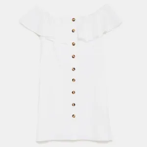 ✨ Zara Off-the-Shoulder Button Dress with Ruffles✨ thumbnail 7