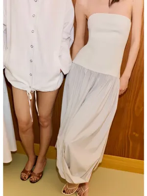 Zara combination maxi strapless dress thumbnail 2