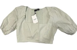 ANTHROPOLOGIE O.P.T Light green Puff sleeve blouse thumbnail 1