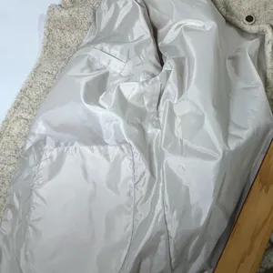Cozy Sherpa Reversible Jacket W/Corduroy Trim Womens‎ Petite LG Cream & Tan NEW thumbnail 6