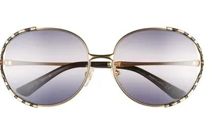 Gucci 59mm Round Sunglasses in Gold/Brown Gradient thumbnail 1