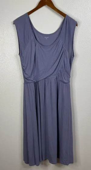 Garnet Hill Blue Knit Midi Dress Size‎ 12 thumbnail 1