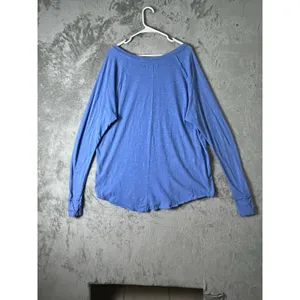 Free People Aria Trapeze Long Sleeve Tunic Top Oversized Size Medium Blue thumbnail 3