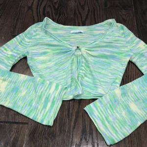 AMERICAN EAGLE green knit boho sweater size small thumbnail 5