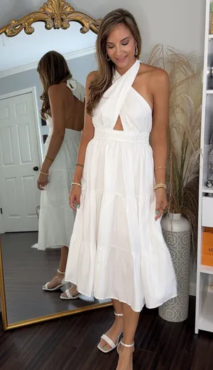 Frock Candy NWT HALTER NECK MIDI DRESS thumbnail 1