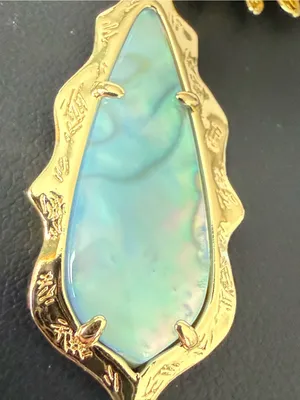 Kendra Scott | Gold Butterfly & Sunflower Bag Charm/Keychain w/Blue Opal Charm thumbnail 2
