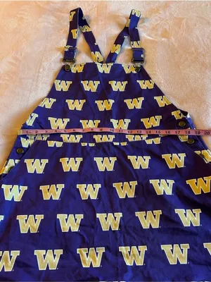 Tellum + Chop purple University Washington Huskies overalls mini dress size L thumbnail 9
