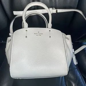 Kate Spade Small White Tegan Satchel Leather Crossbody Bag‎ 8x8x3.5" thumbnail 1