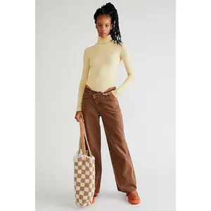 The Ragged Priest Alina Low Rise Baggy Brown Crossover‎ Waist Jeans Size 26 thumbnail 9