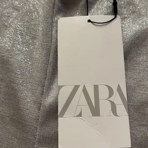 ZARA Silver Shimmer Stretchy Pull On Wide Leg Pants Size Small New with Tags thumbnail 3