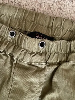 Quince Organic Cotton Linen Twill Straight Leg Pant Army Green Crop Medium thumbnail 9