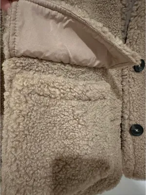 Mango Teen's Shearling-Effect Coat NWT Tan Teens Large thumbnail 9