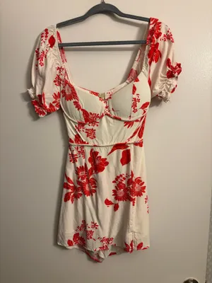 Olivaceous Red Patterned Mini Dress thumbnail 3