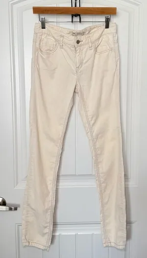 Free People Women’s Size 28 Ivory Corduroy Pants Y2K Indie Sleaze Soft Grunge thumbnail 1