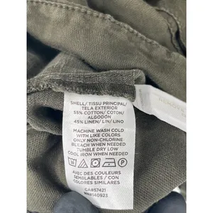 LOFT Utility Jacket Womens XL Olive Green Cotton Linen Cropped Cargo ‎ Military thumbnail 4