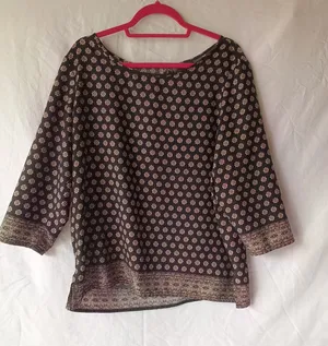 XL Black Boho Style Top 3/4 Sleeves Ann Taylor thumbnail 1