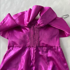 NWT Zara Metallic Pink Strapless Ruffle Mini Dress Sz Large thumbnail 7