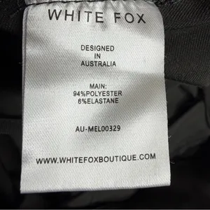 White Fox High Waist Wide Leg Tailored Trousers Charcoal Gray Buckle Waist M thumbnail 6