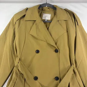 A New Day Womens Double Breasted Trench Coat Tan Khaki Oversized XS New Tags Quiet Luxury thumbnail 9