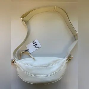 Zara Cream Crossbody Purse‎ Bag Gold Bohemian thumbnail 9