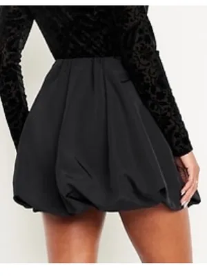 Old Navy Y2K Black Bubble-Hem Glam Coquette Girl Flirty Glam Mini Skirt XS thumbnail 4