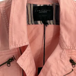 Sanctuary Motto Coral Pink Denim Jacket Size L thumbnail 10