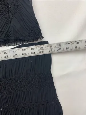 y2k MCM size large Black Textured two piece tank skirt match corset whimsi goth thumbnail 9