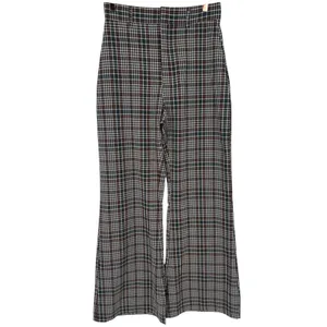 Free People Women's Plaid Wide Leg High Rise Trouser Pants Size 6 Boho Preppy‎ thumbnail 3