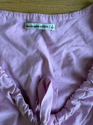 Abercrombie & Fitch pink Tie-Front Crop Top thumbnail 5