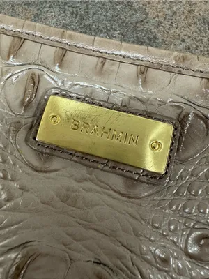 Brahmin Melbourne Brûlée Anytime Mini Shoulder Bag Wristlet/Clutch Handbag Tan thumbnail 3