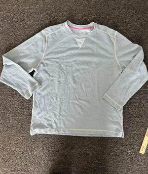Tommy Bahama 100% cotton light blue crewneck top. Size medium. thumbnail 1