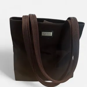 Ralph Lauren Chocolate Brown Nylon Mini Tote Shoulder Bag Classic Preppy Y2K thumbnail 4